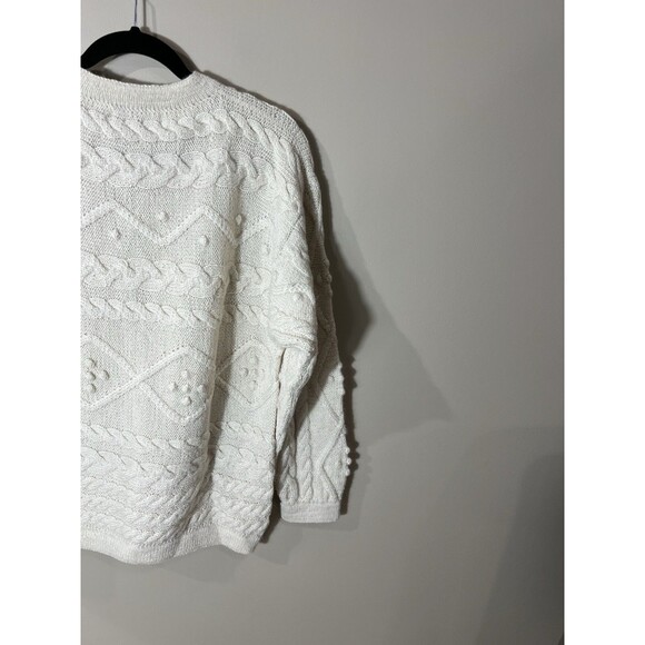 Artelana Vintage Cream Alpaca Handknit Sweater Cabin UNISEX Size Mens Womens L - Picture 9 of 10
